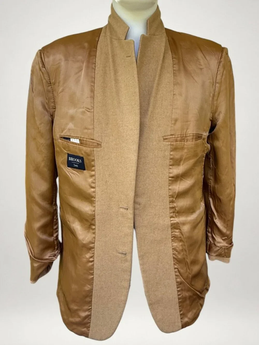 Brooks Brothers 346 100% Camel Hair Blazer Sport Coat 46R Tan Classic